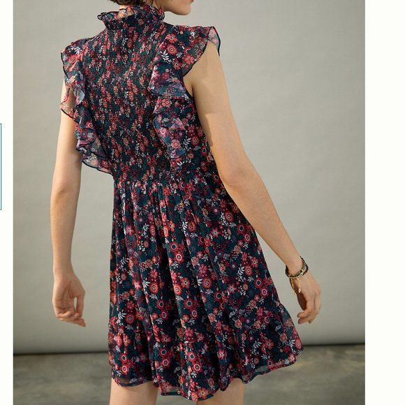 ⭐️ Katya Ruffled Floral Peasant Hipster Deco Hipster Hippie Farm Boho Chic Dress - Picture 7 of 8